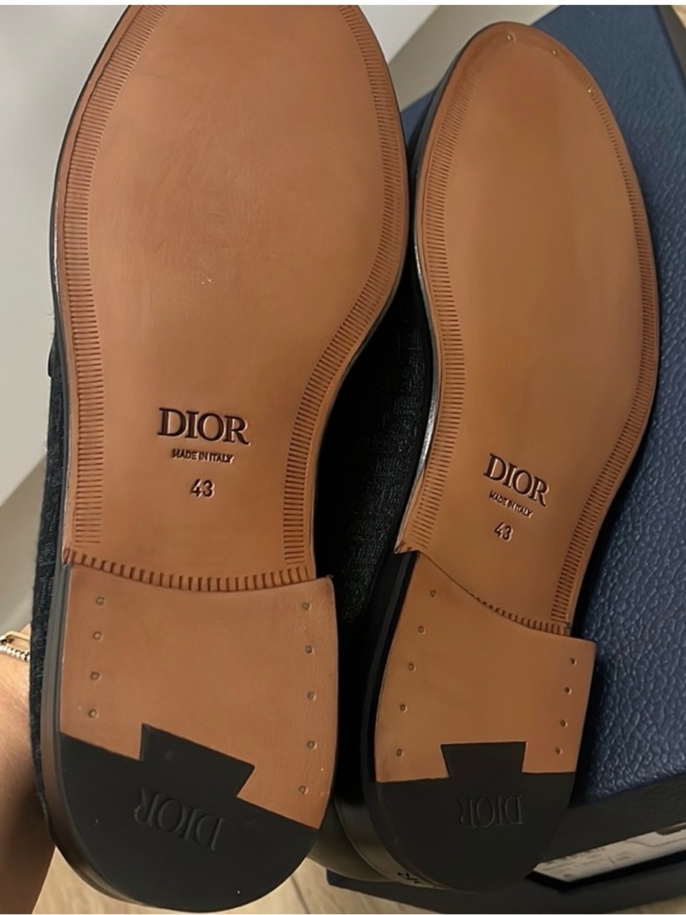 Dior Men's Black Jacquard Leather Penny Loafers - Picture 4 of 5